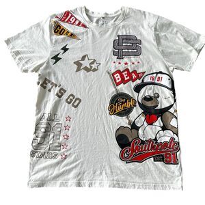 South Pole Men's XL Vintage Graphic Tee White‎ Y2K Bear Design
